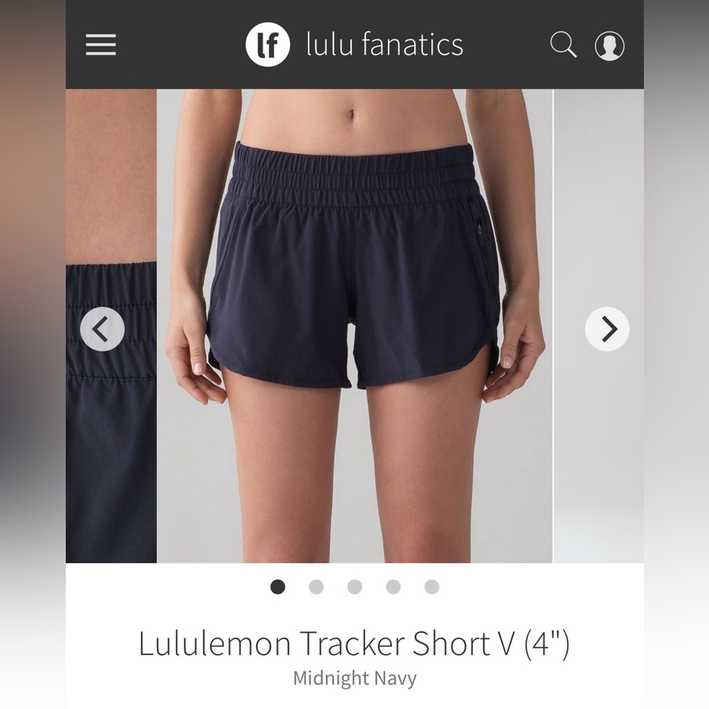 Lululemon Tracker Short V (4") Midnight Navy size 8